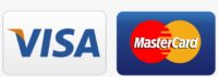 We accept visa and mastercard as payment options.